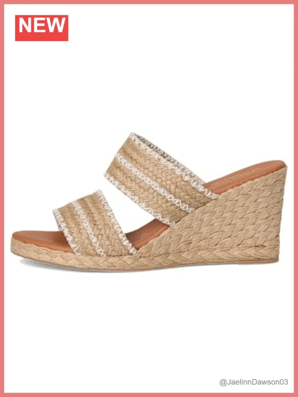 Raffia Wedge Sandal, Slip-On, Leather Lining & Insole, Handcrafted in Spain